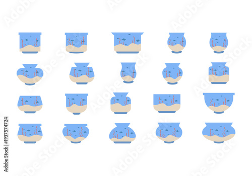 Flat Fish Aquarium Illustration