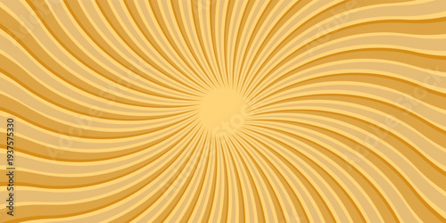 Orange stripes burst lines background. Sun ray light. Radiate sunlight. Vintage stripes halftone radial wallpaper for poster, banner.Circus background of spiral yellow orange rays vector.