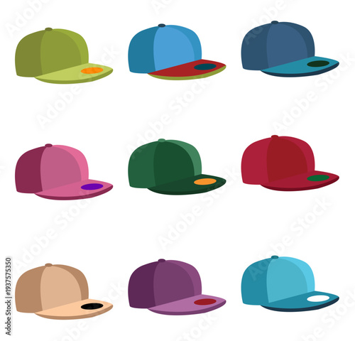 Conjunto de bonés coloridos