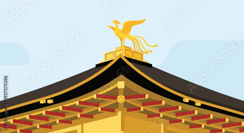 Golden Phoenix Roof Ornament