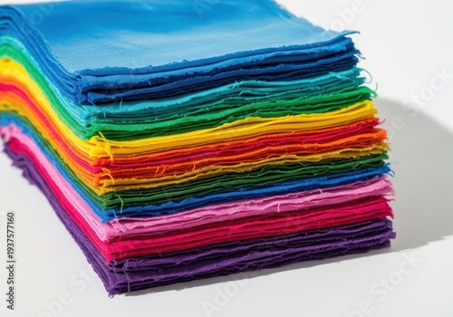 Colorful Fabric Stack Showcasing Vibrant Textile Layers for Crafting
