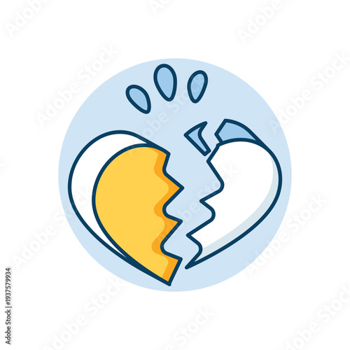 Broken Heart icon clean and modern vector illustration