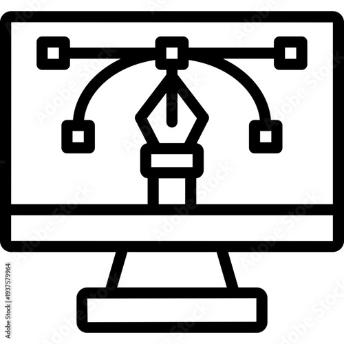 graphic design icon illustration design with outline