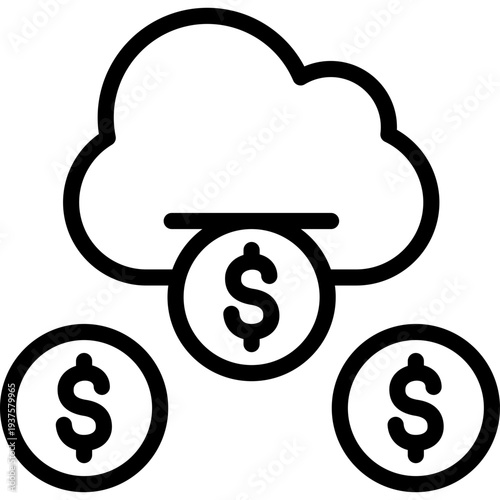 income icon illustration design with outline