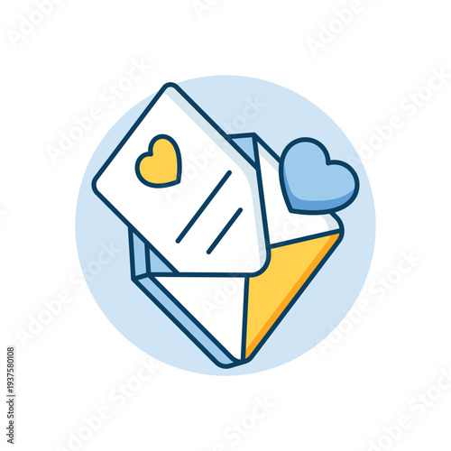 Love Letter icon clean and modern vector illustration