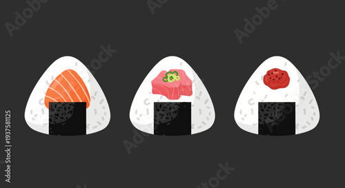 Japanese Onigiri Rice Balls with Toppings