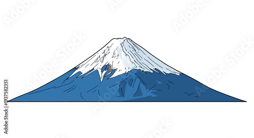 Mount Fuji Snow Cap Blue Mountain Landscape