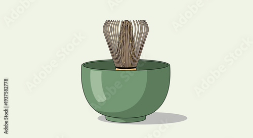 Green Bowl with Abstract Object