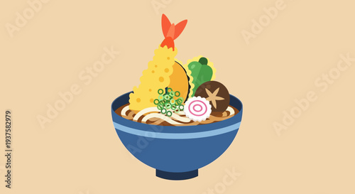 Udon Noodle Soup with Shrimp Tempura