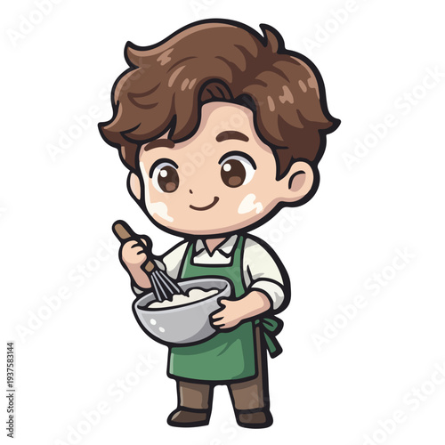 Chibi Baker Whisking Ingredients