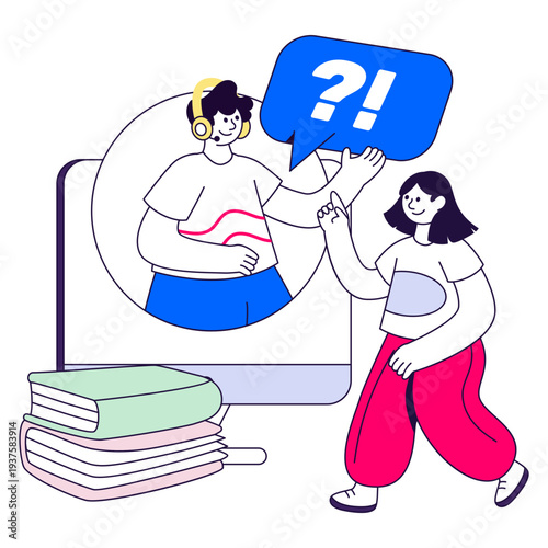 A colored design illustration of collaborative learning 