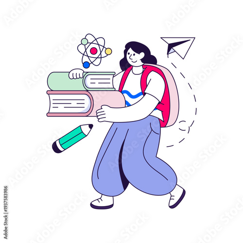 Modern design illustration of science student 