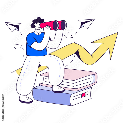 Conceptual flat design illustration of education future 