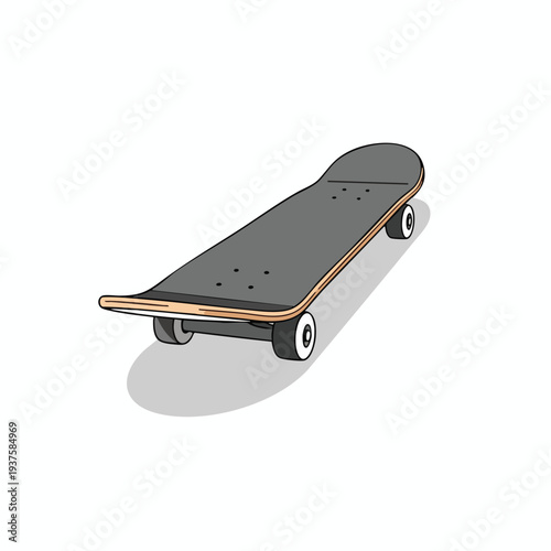 Gray Skateboard Illustration