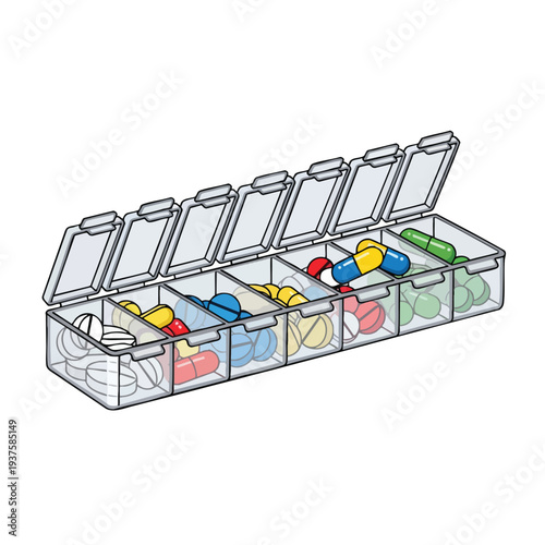 Transparent Storage Box with Colorful Objects