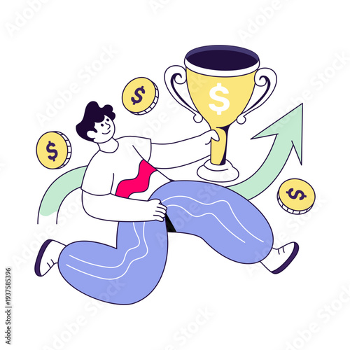 Vector design of financial achievement 