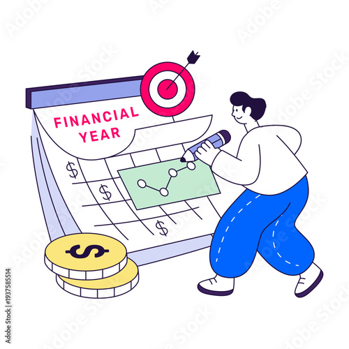 Editable design illustration of financial planning 