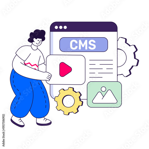 Modern design icon of content management system 