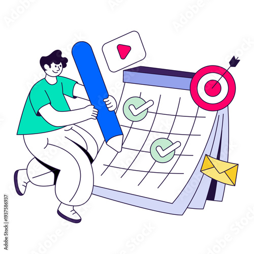 Premium download icon of writing schedule 