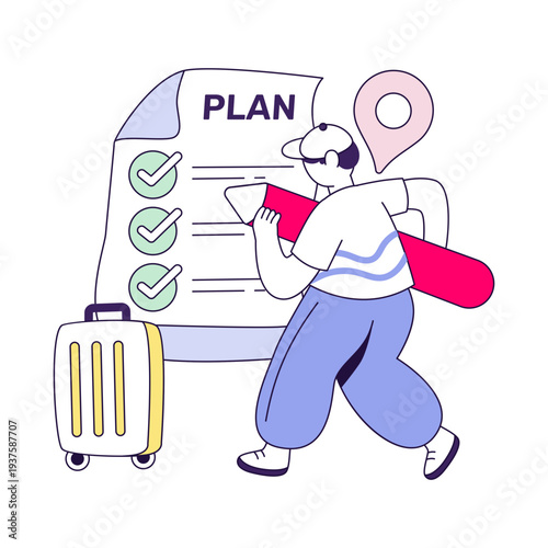 Modern design illustration of travel list 