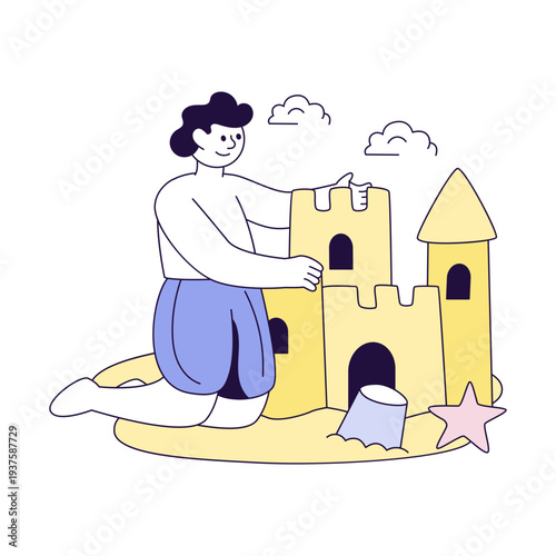 Premium download illustration of sand castle 