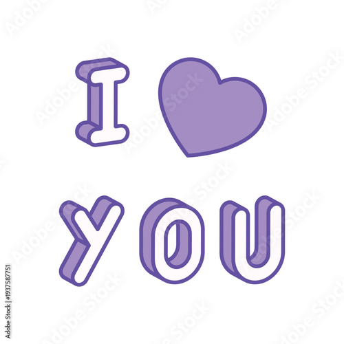 Love You icon clean and modern vector illustration