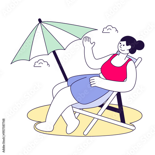 Modern design illustration of sunbath 