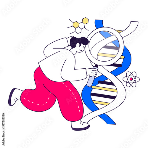 DNa diagnosis illustration in flat design