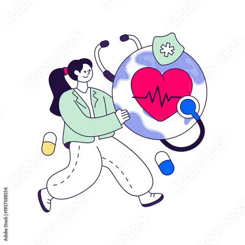 Premium download illustration of heart checkup