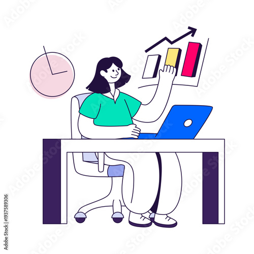 A beautiful design illustration of data analyst 