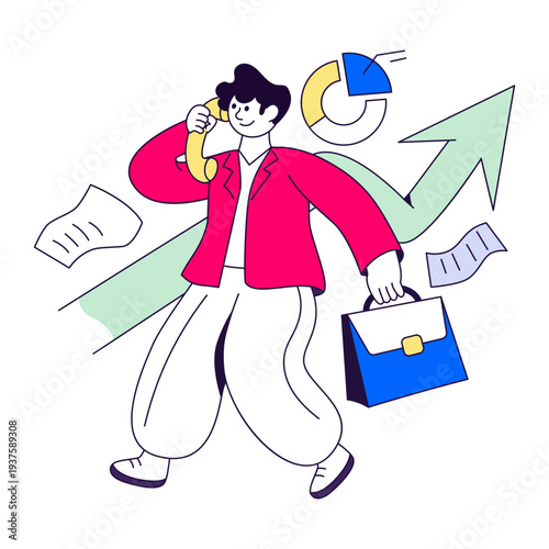 A colorful character of businessman