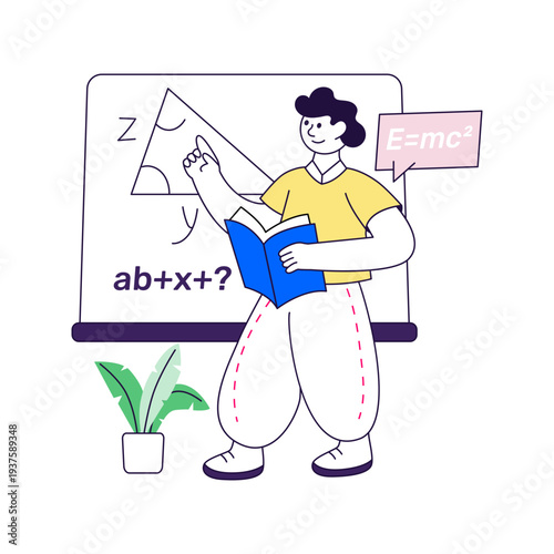 A beautiful design character of math teacher