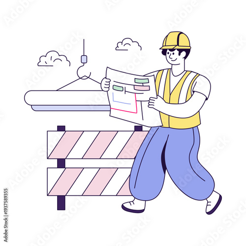 Avatar wearing hard hat showing concept of engineer