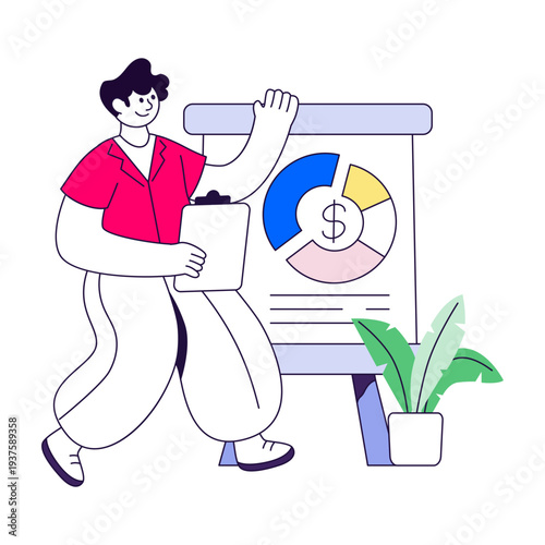 An eye catching design illustration of financial analyst 