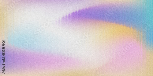 Foto A modern abstract background featuring soft pastel gradients of lavender, sky blue, and buttery yellow, overlaid with a subtle grainy noise texture and delicate vertical glass grooves