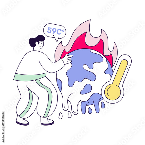 An illustration design of global warming 