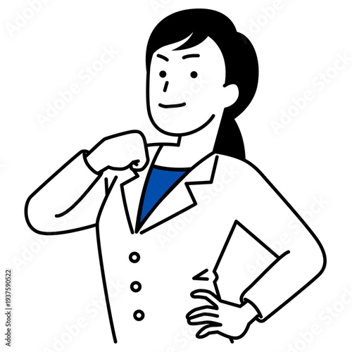 胸を張る医師の女性