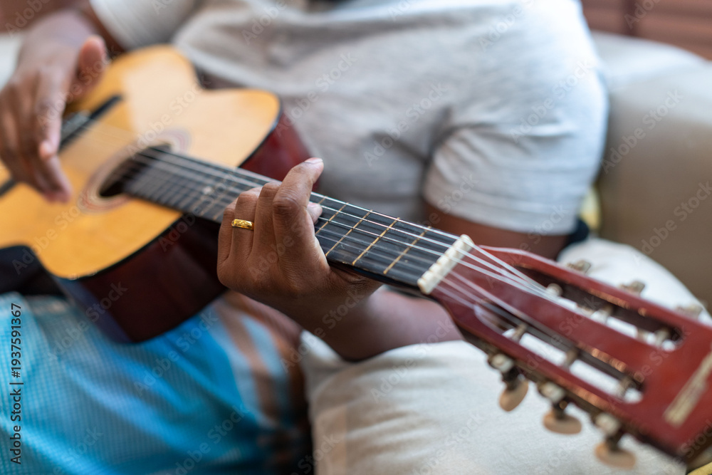 Fototapeta premium Acoustic guitar playing session
