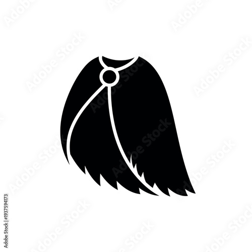 Black Cape Icon Illustration.