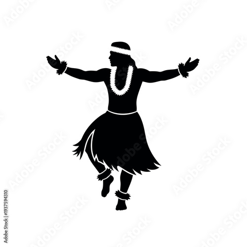 Hawaiian Hula Dancer Silhouette.