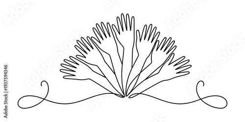 Elegant black line art floral design on white background