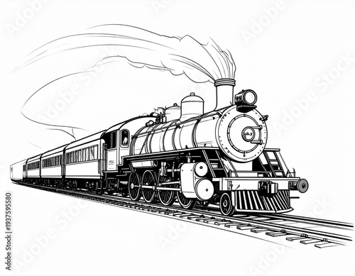 Steam Locomotive Track Sketch