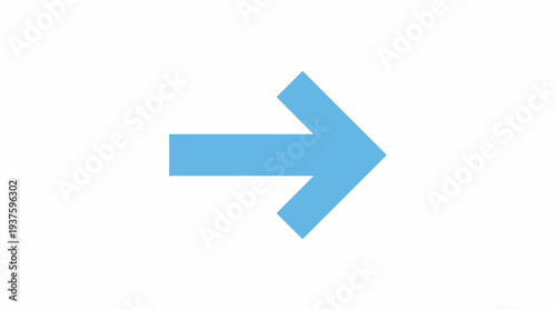 Light Blue Right Arrow Icon on White Background.