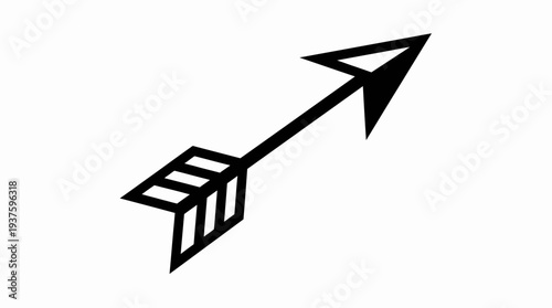 Simple black arrow icon with geometric design.