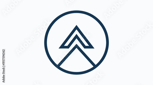 Simple blue logo with stylized mountain peaks inside a circle.