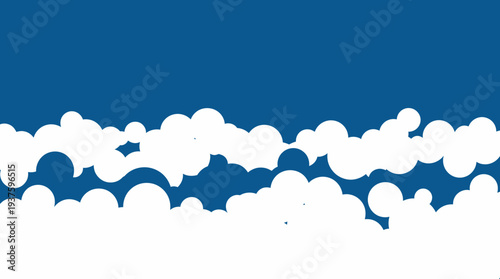 White clouds against a blue sky background.