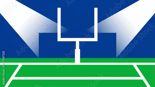 American Football Field Goal Post Stadium Illustration.