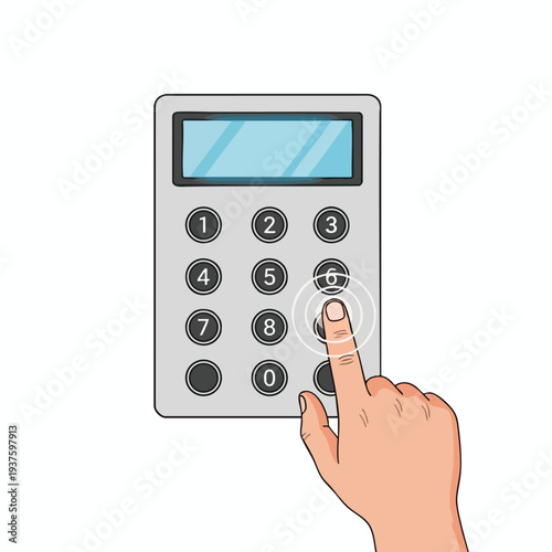 Modern Hand Using a Digital Calculator for Financial or Educational Purposes