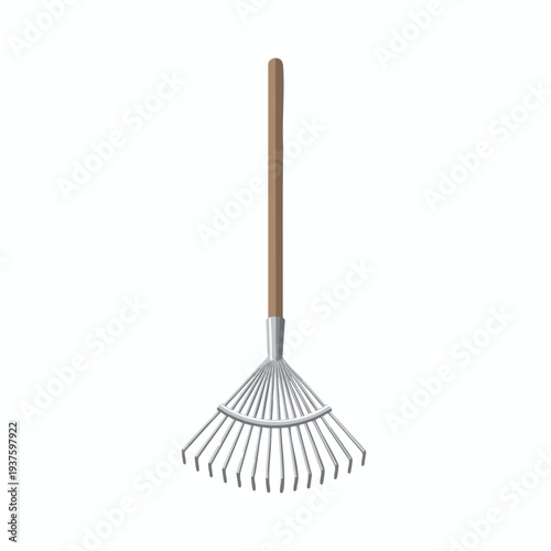 Garden Rake for Lawn and Yard Maintenance Wooden Handle and Metal Tine Tool