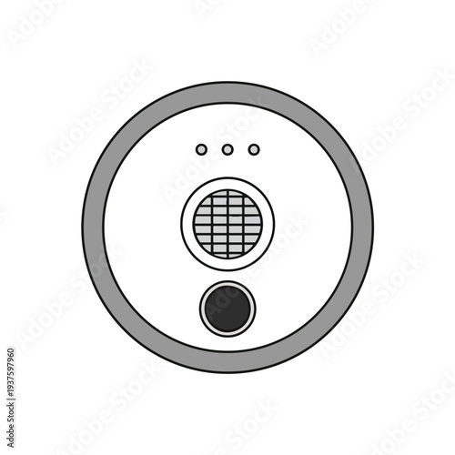 Close up of a vintage audio recording device with microphone and controls